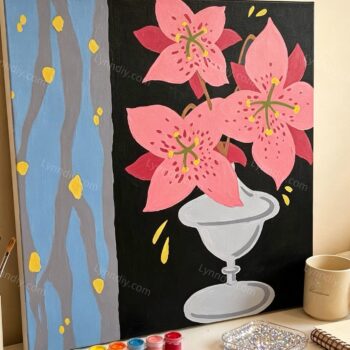 Paint‑by‑Number DIY Kit with Rhinestones | Beginner Craft Wall Art Set